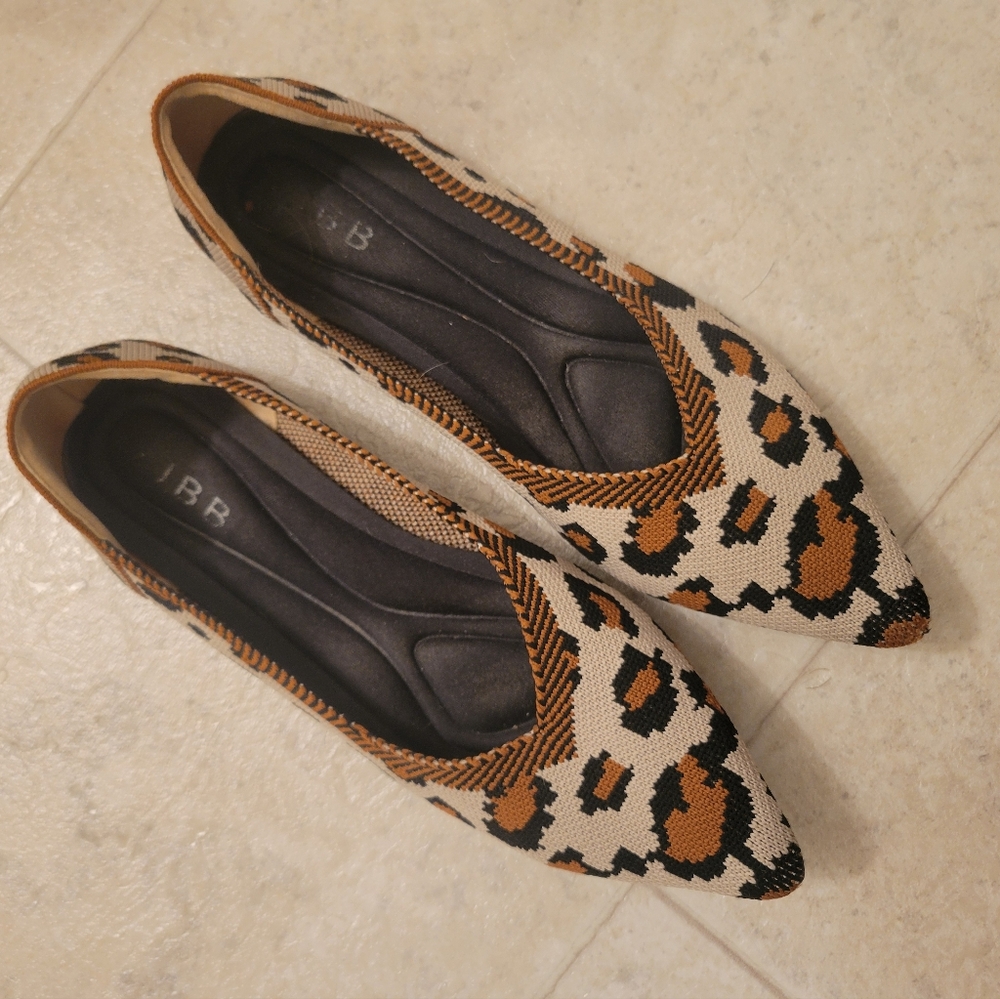 "Rothy's Style" Knit Leopard Print Ballet Flats